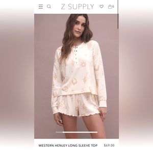 Z Supply western Henley top and matching joggers (not shorts as pictured).